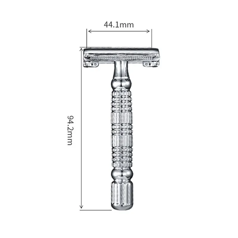ماكينة حلاقة آمنة بحافة مزدوجة على شكل فراشة، ماكينة حلاقة اللحية، حلاقة رطبة، مفتوحة للرجال والنساء مع شفرة