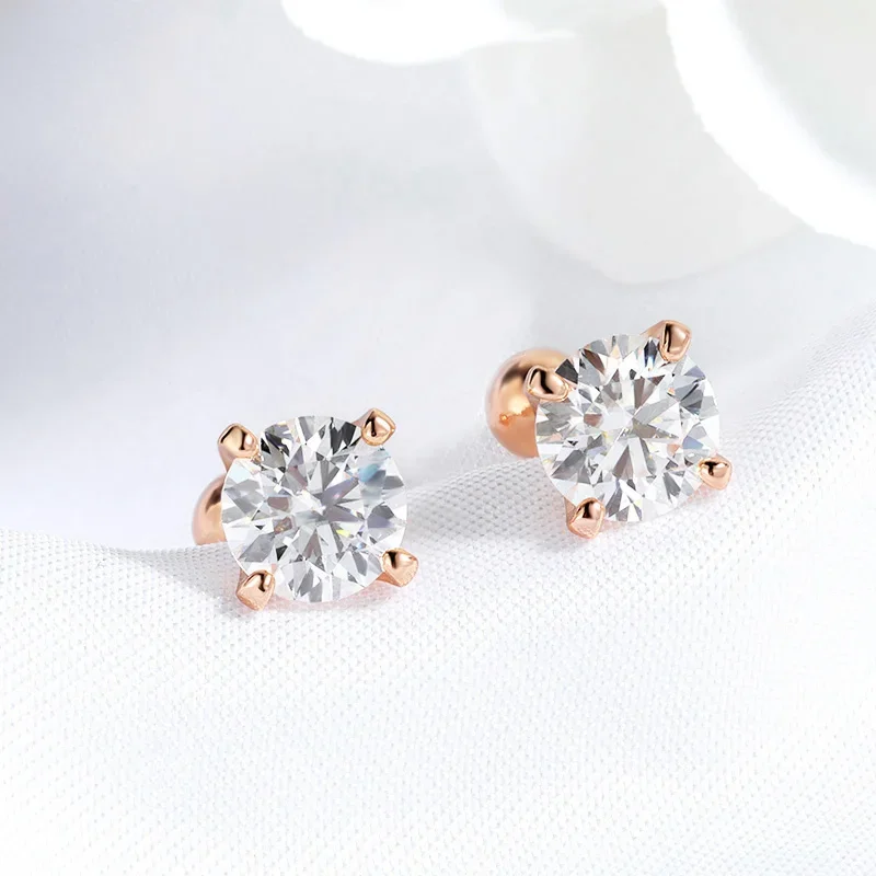 FCGJHW 0.5CT 1CT 2CT Moissanite Stud Earrings for Women Sparkling D Color Lab Diamond 100% S925 Sterling Silver Jewelry 2026