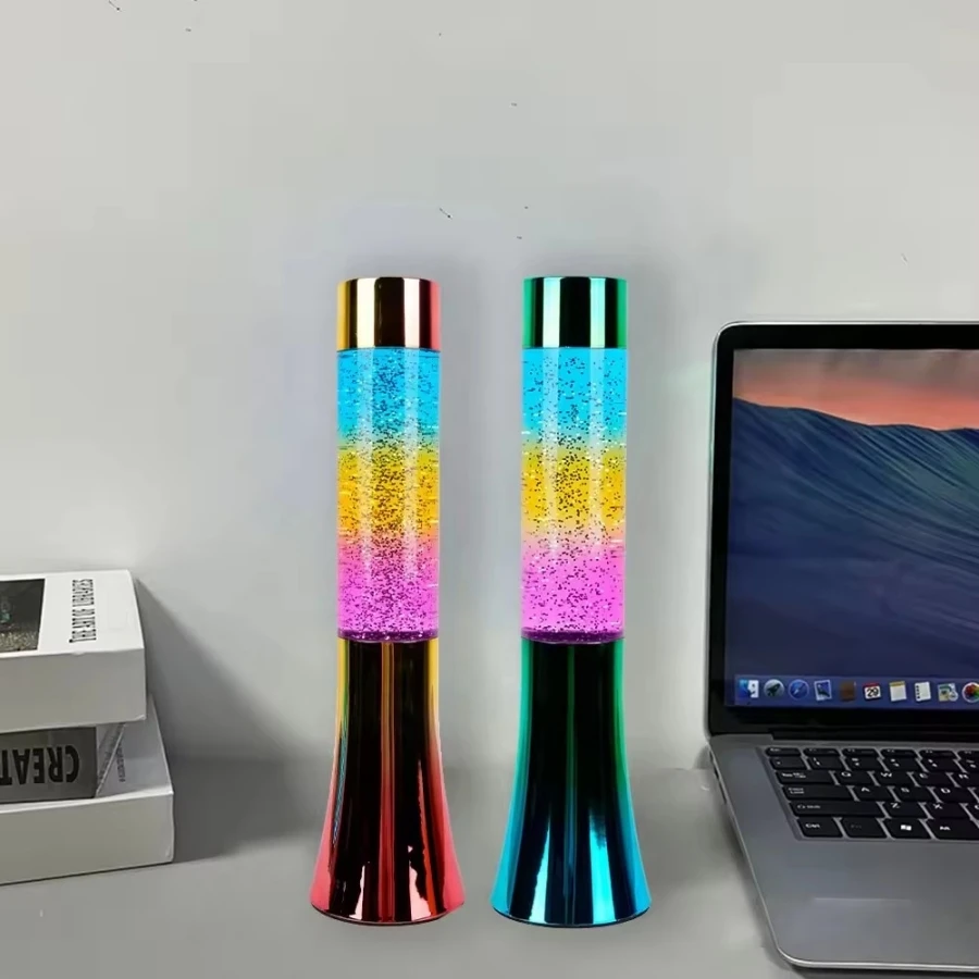 Glitter Lava Lamp Color Flash Lava Lamp Rainbow Decorative Led Lava Lamp