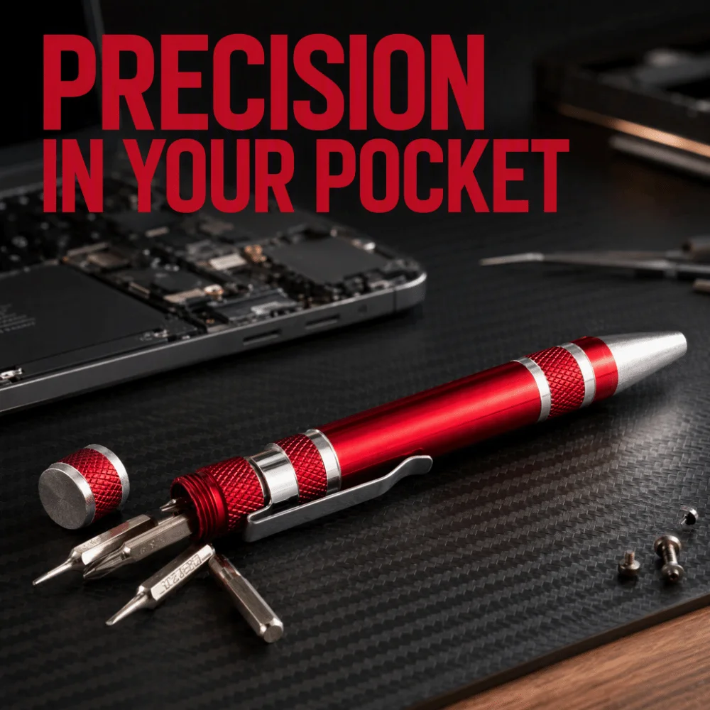 8 In 1 Pocket Screwdriver Set Magnetic Bits Changeable Bits Multitool Precision Bits Aluminum Alloy Magnetic Screwdriver