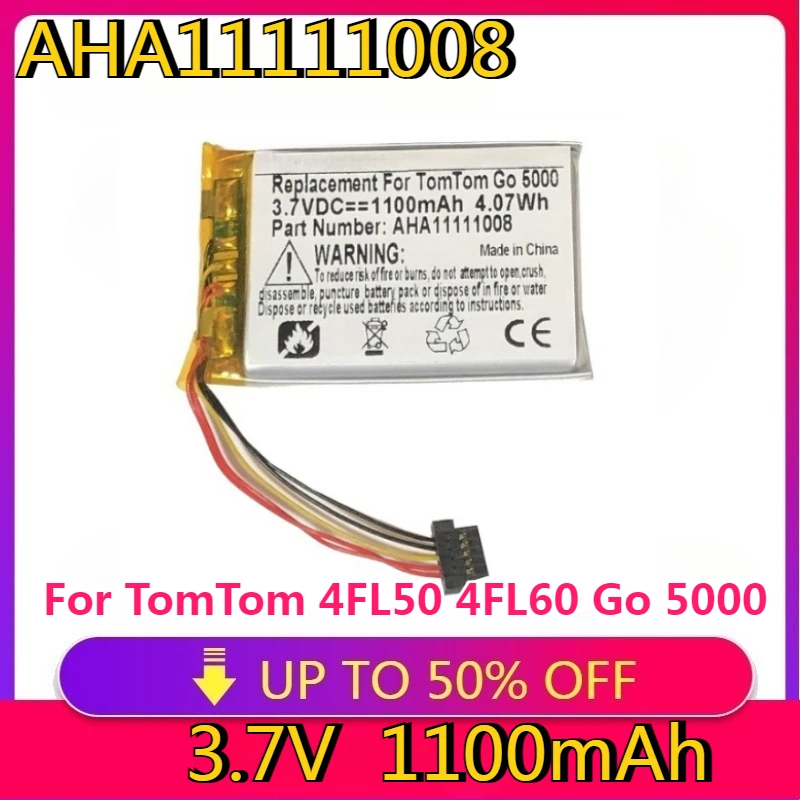 

New High quality VFAD AHA11111008 Battery 1100mAh GPS Battery For TomTom 4FL50 4FL60 Go5000 5100 6000 6100 PRO TRUCK 525 GPS DVR