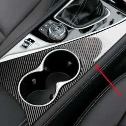 Carbon Fiber Sticker Gear Shift Panel Cup Holder Panel Modification Cover Trim Strips For Infiniti Q50 Q60 Car Inner Accessories