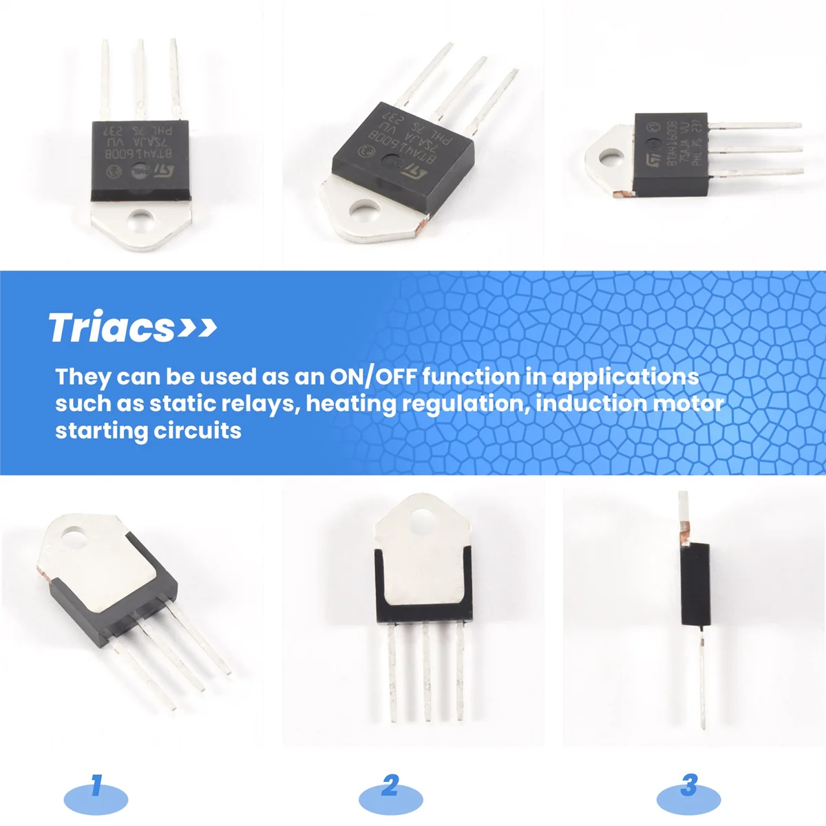 Retificador do controlador do silicone, Triac padrão, BTA41-600B, 600V, 40A