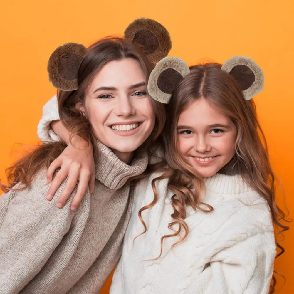 Повязка на голову с ушками, плюшевая повязка на голову с медвежьими ушками, эластичный дизайн, головной убор с изображением животных, аксессуар для макияжа, повязка на голову с ушками бурундука