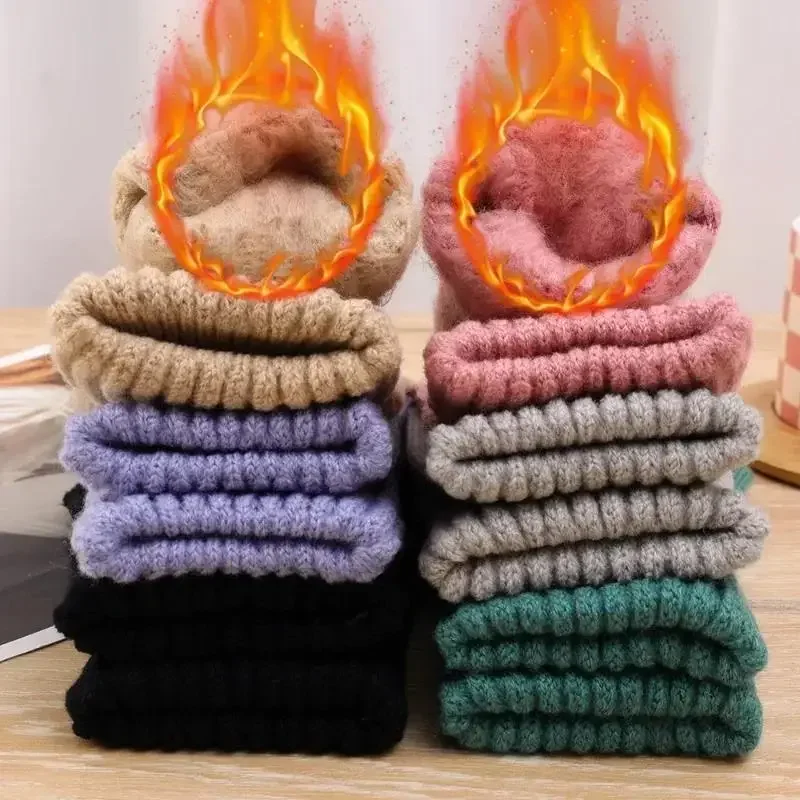 厚手のウールニットサイクリングおよび運転用手袋、暖かいフルフィンガーグローブ、冬用タッチスクリーンフリースグローブ