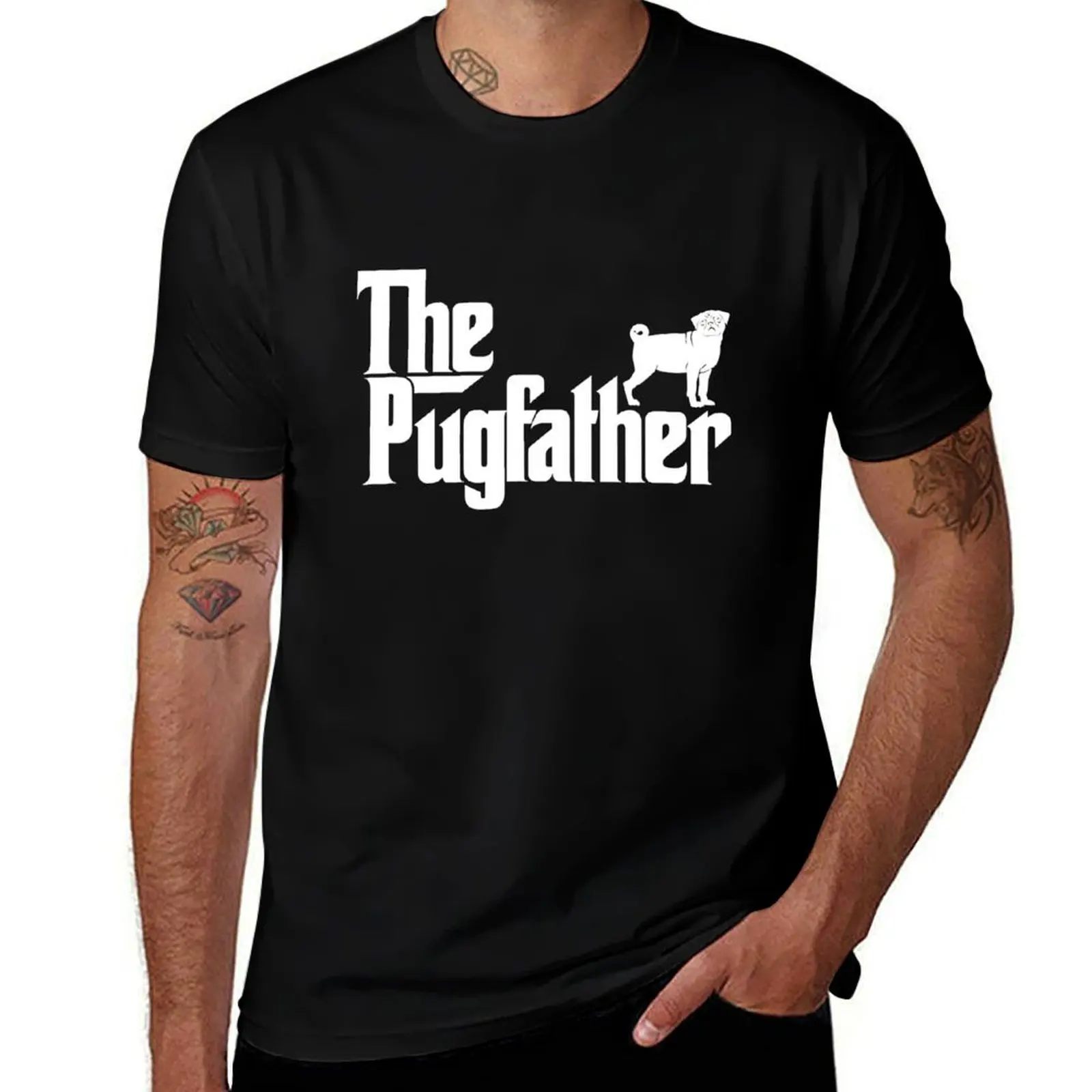 The Pugfather Funny Pug Dog Fathers day T-Shirt essential t shirt men t shirt cotton 100% man t shirt heavy cotton T-shirt