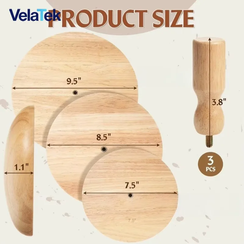 1PCS DIY Plaster Pottery Mold With Handle, 7.5/8.5/9.5in Slump Press Mold for Bowl Plate Dish Making