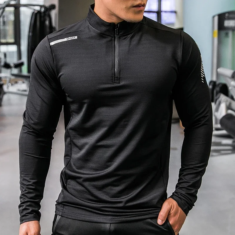 Camicia a compressione Dry Fit da uomo Rashgard Fitness Maniche lunghe Camicia da corsa Maglietta da palestra da uomo Maglia da calcio Abbigliamento