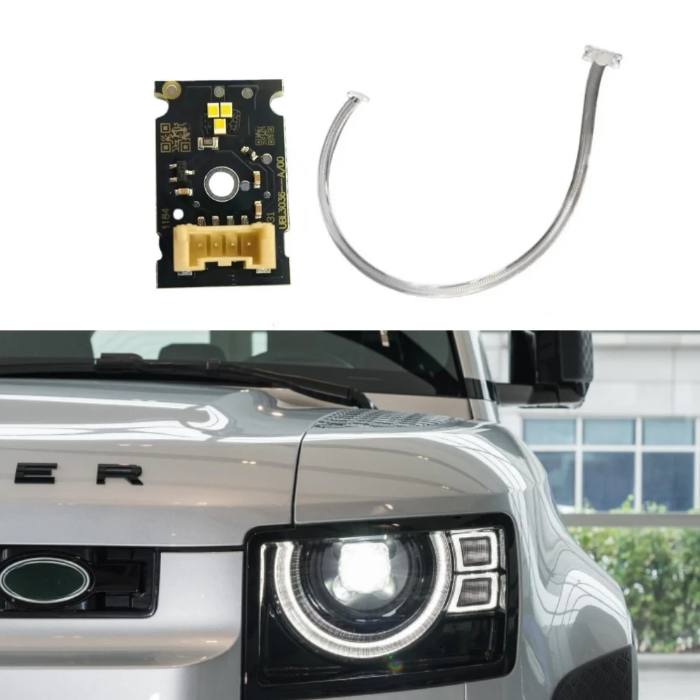 White Daytime Running Light DRL Chip For 2020 2021 2022 Land Rover Defender Car Headlight Acrylic tube Light Guide Strip UBL3036