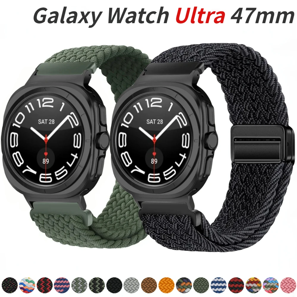 

Braided Nylon Strap for Samsung Galaxy Watch Ultra 47mm Bands Magnetic Buckle Bracelet Belt for Galaxy Watch Ultra 47mm Bracelet