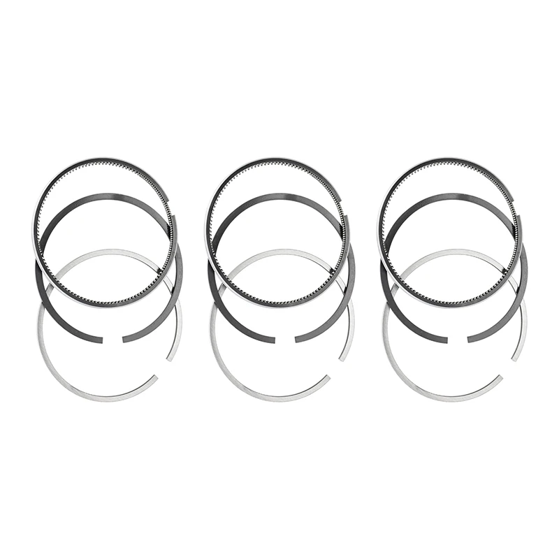 3 Sets Piston Rings Set Compatible with Yanmar Engine 3D84 3T84HLE 3T84 3TNV84 3TNE84