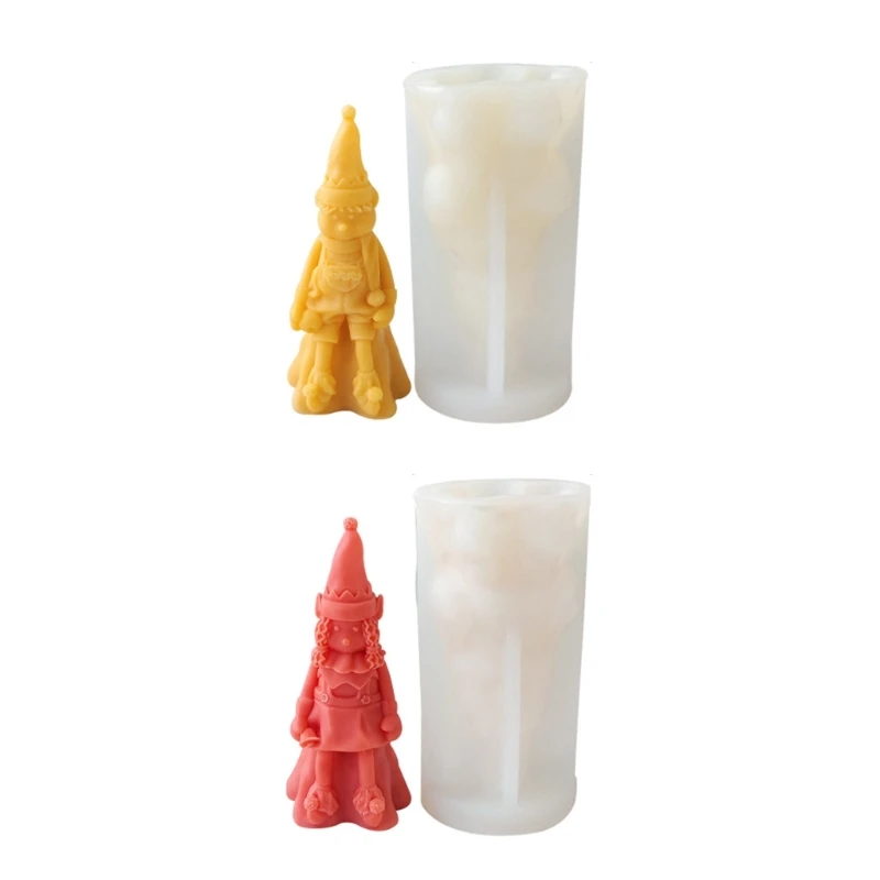 

3D Elf Silicone Mold Plaster Scented Candle Resin Mold Aromatherapys Candle Epoxy Casting Mold Christmas Decoration 634D