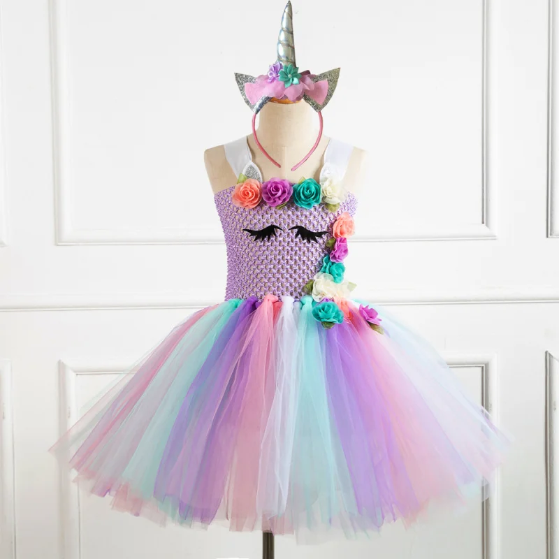 Baby Teens Kids tutu Dresses for Girls Performance Party Clothing Princess Children's sequined mesh Dress send Hairband