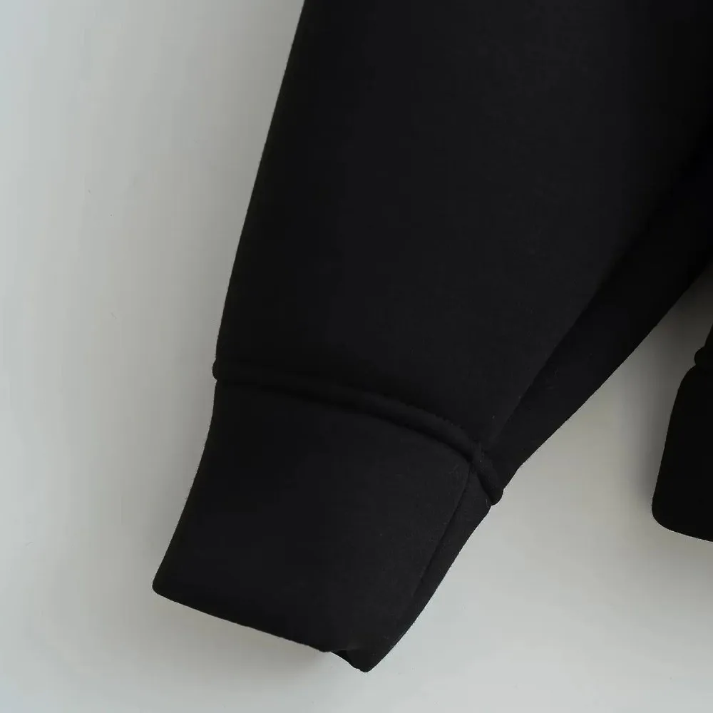 Einfacher, lockerer Oversize-Hoodie, Sweatshirt, einfarbiger Mantel, Streetwear, Hoodie mit Reißverschluss, schicke Kapuzenjacke, lässig – Detail 5