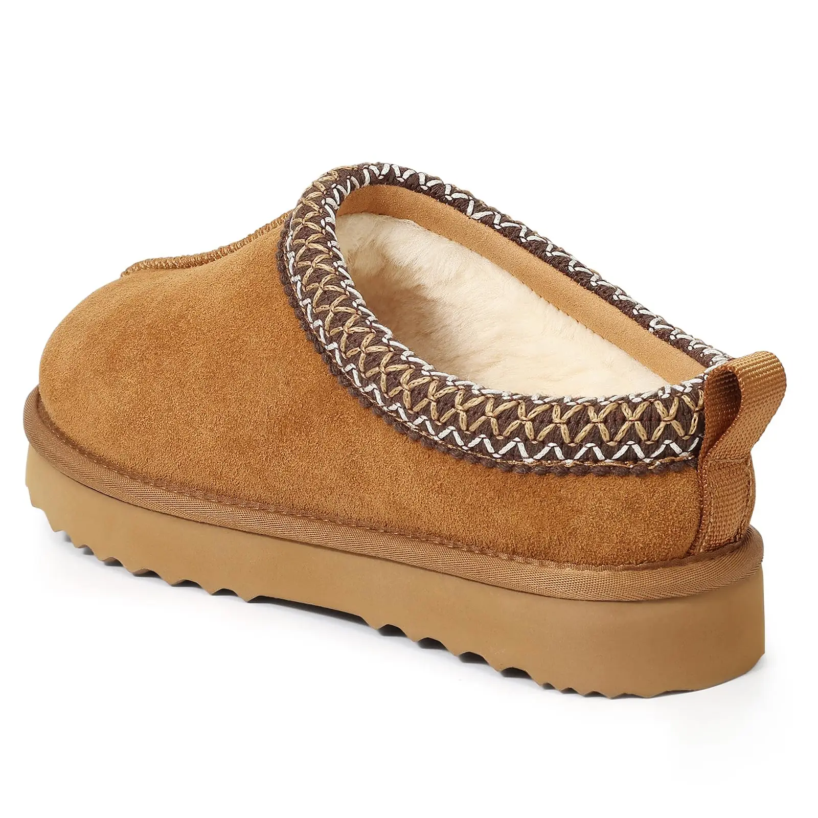 Bebealy New Fuzzy Men Slippers Fashion Genuine Suede Men Shoes Winter Warm Nonslip Short Plush Shoes Soft Men Cotton Slippers