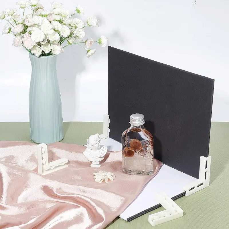 4 قطعة بين قوسين للصور خلفية مجلس التصوير خلفية لوحات حامل البلاستيك L ركن بين قوسين للأغذية والمجوهرات ماكياج #3