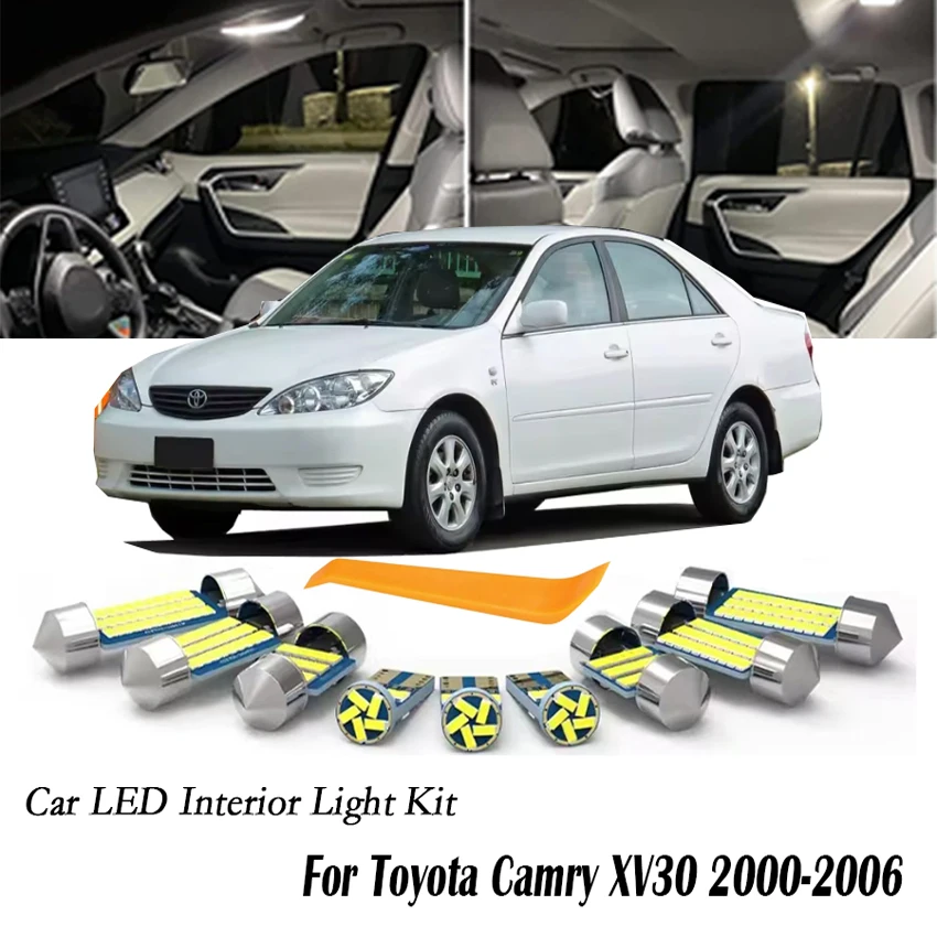 11Pcs For Toyota Camry 30 Series XV30 2000 2001 2002 2003 2004 2005 2006 Car LED Interior Light Bulb Kit Indoor Trunk Door Lamp