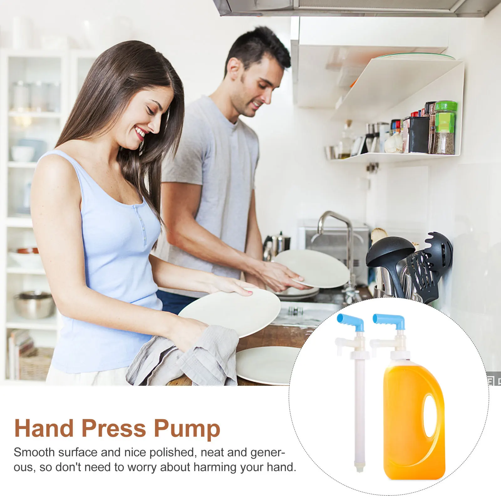 

2Pcs Long-Lasting Smooth Surface Hand Press Pump Liquid Dispenser for Bucket Chemical Bucket Fine Workmanship Convenient