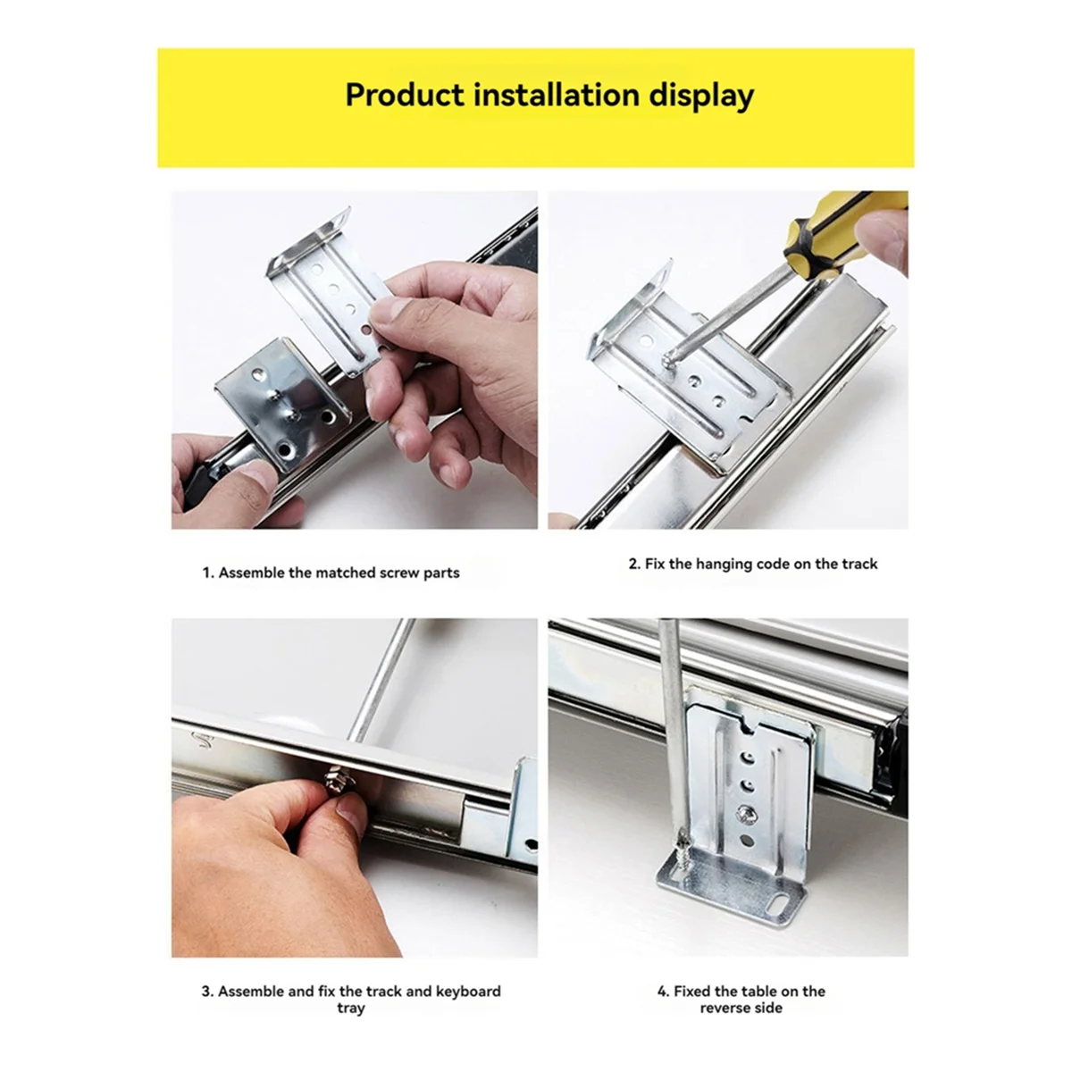 Plaque de rangement pour clavier sous le bureau, plateau de clavier à tiroir caché, populaire, blanc