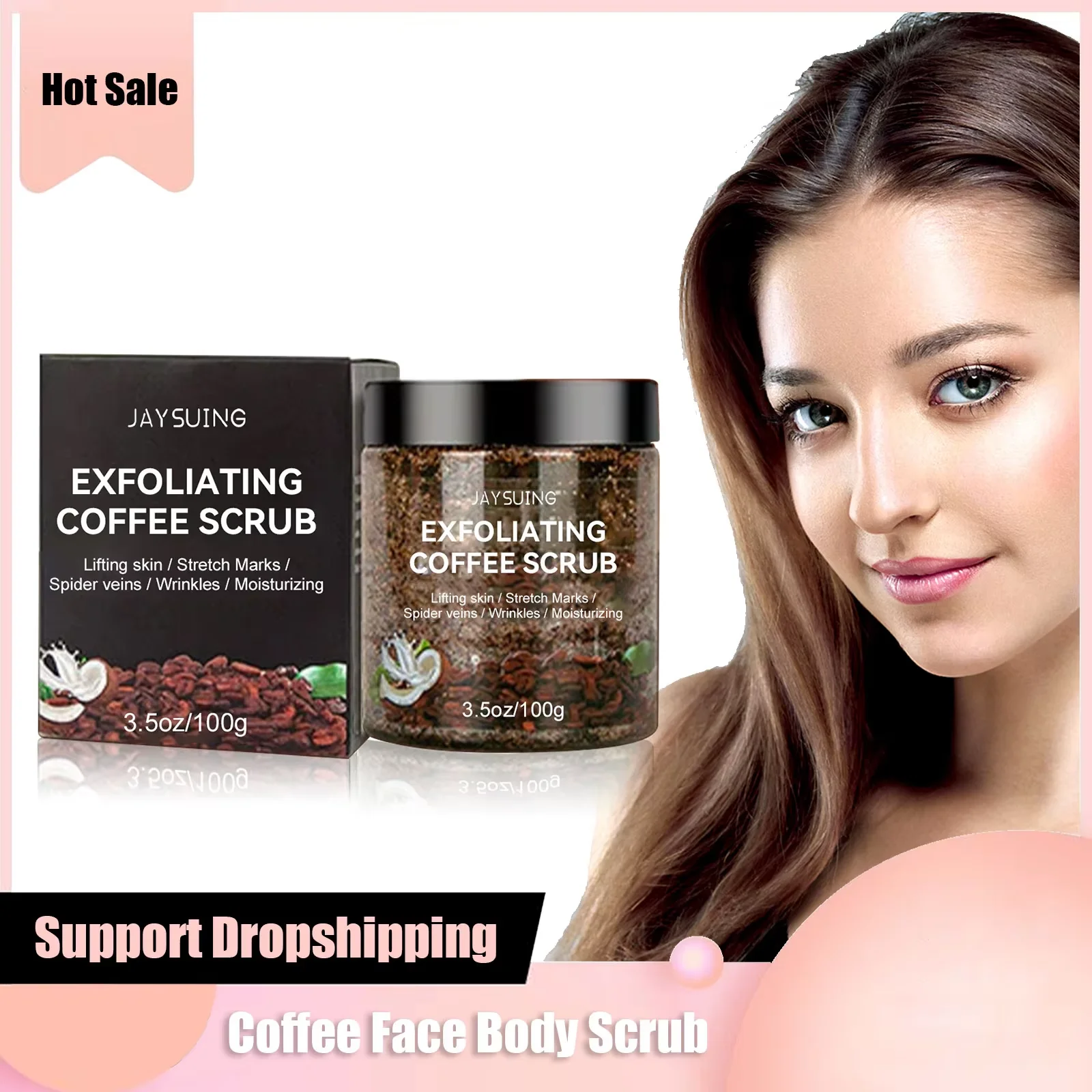 

Coffee Body Scrub Cream Exfoliating Bleach Elbow Underarm Knee Mela-nin Deep Cleansing Whit-ening Anti Cellulite Ac-ne Treatment