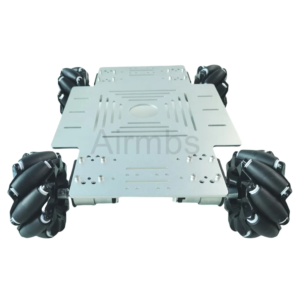 Coche Robot con rueda Mecanum 4WD de carga de 25KG con controlador Arduino PS2, Motor codificador de 12V CC para chasis de brazo de Robot Arduino ROS