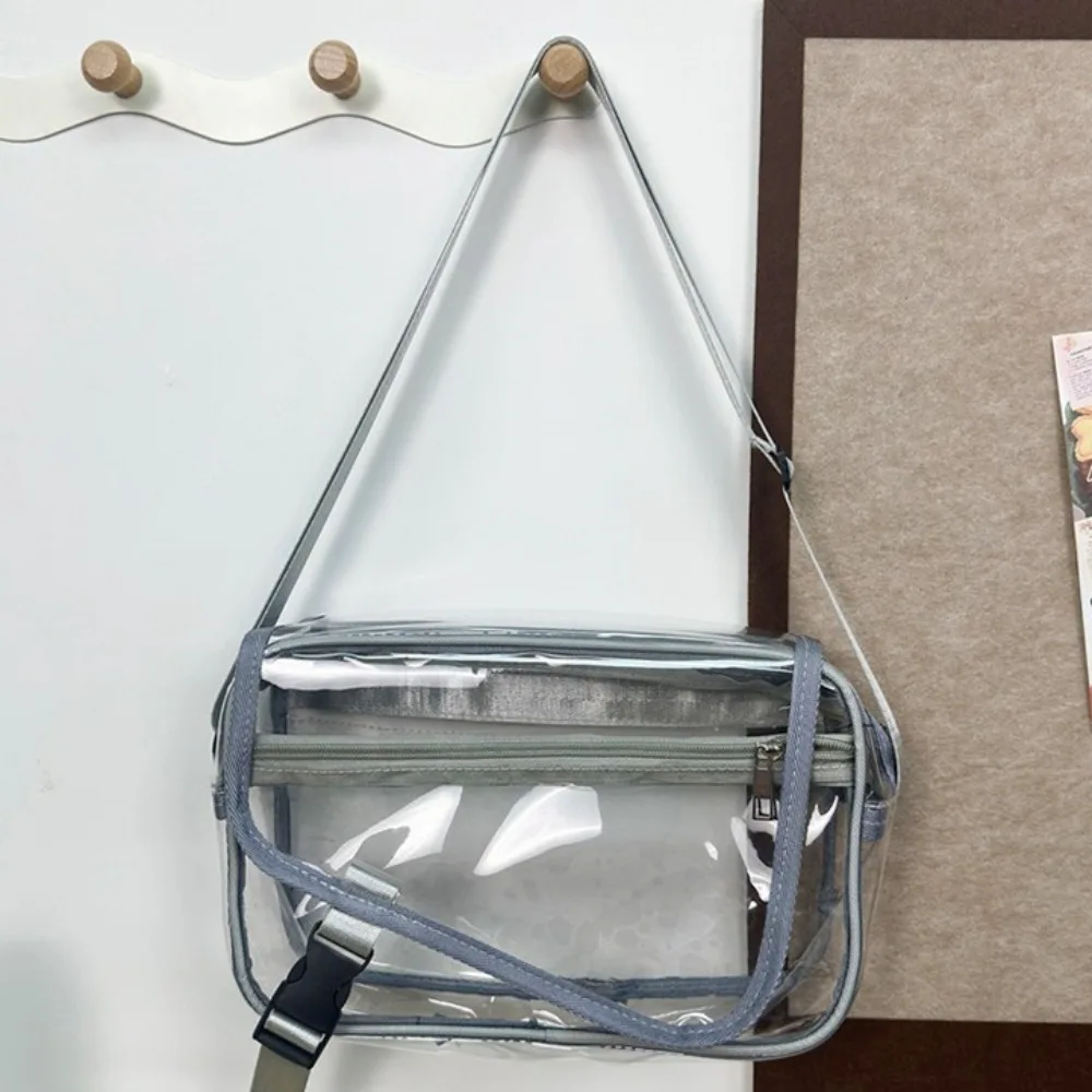 

Simple Fashion PVC Crossbody Bag Transparent Solid Color Shoulder Bag Zipper Large Capacity Tote Handbag Concerts