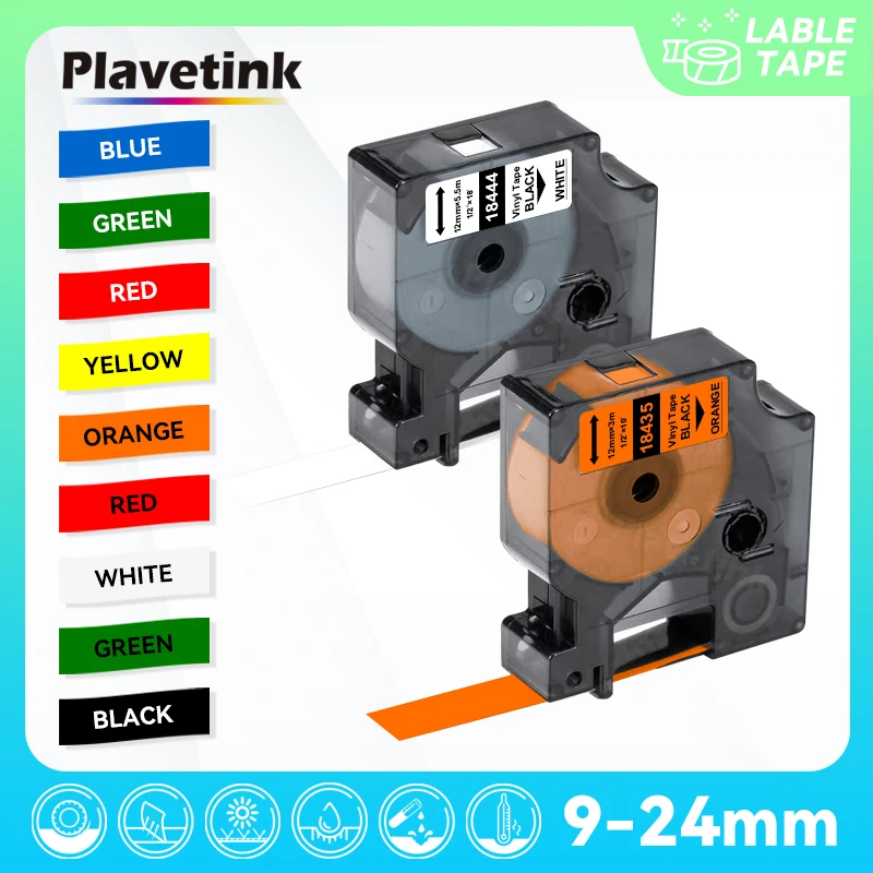 

PLAVETINK Vinyl Label for Dymo Rhino Tape 18431 18443 18434 18437 18440 1805437 for Rhino 1000 3000 4200 5000 5200 Label Maker