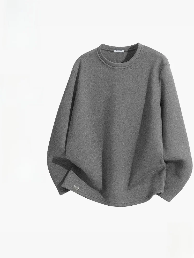 

Мужская теплая зимняя футболка с длинным рукавом на флисовой подкладке, повседневная, с круглым вырезом, для ношения под одеждой