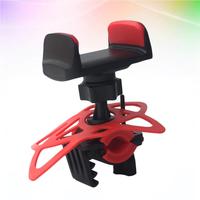 Bike Phone Holder Bracket 30-63mm Handlebar Aluminum Alloy 360 Degrees Rotation Anti Slip Black Universal Mount Accessories