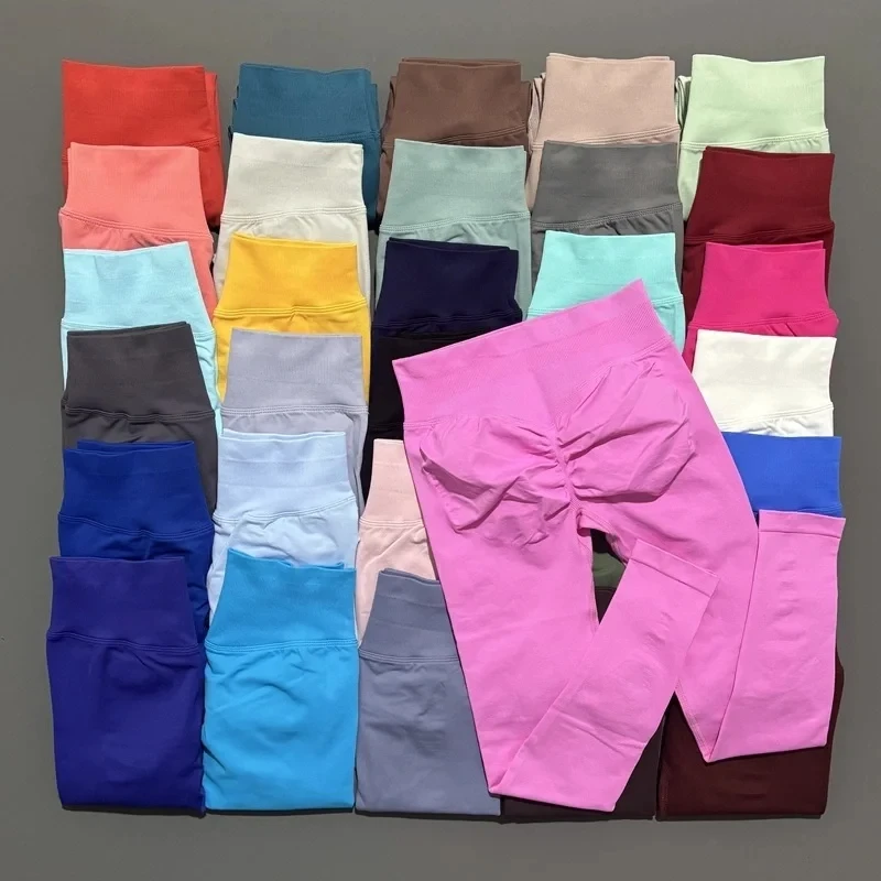 Denyf Woman Seamless Sports Leggings Scrunch Bum Gym Legging Solid Workout Yoga Pants Low Waistband Sports Tights 2026