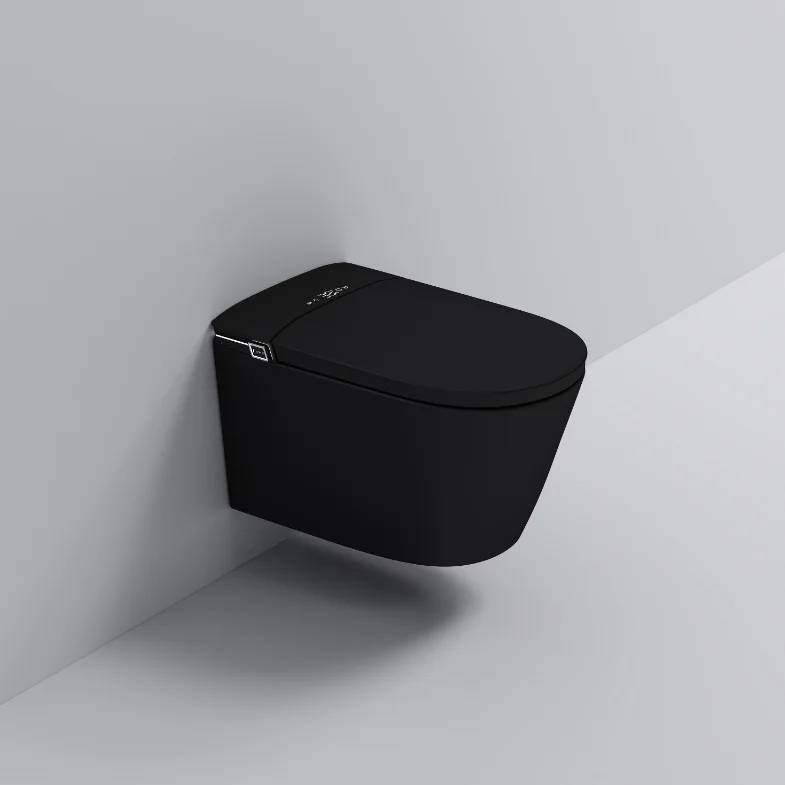 Высококачественный умный туалет, настенный туалет для ванной комнаты с пультом дистанционного управления чашей без оправы и дренажем S-Trap, интеллектуальный дизайн
