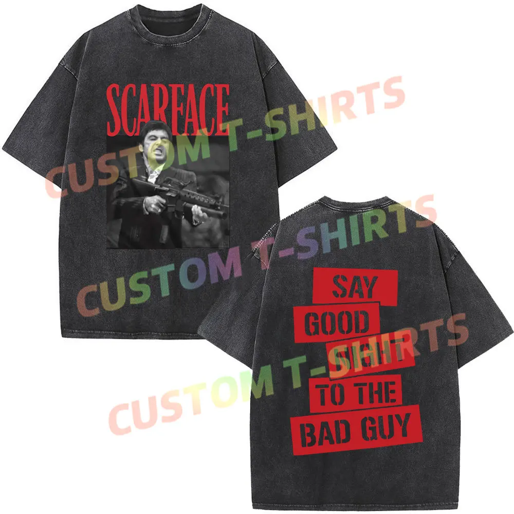 

Scarface Always Tell The Truth Even When I Lie Vintage Washed T-shirt Tony Montana Al Pacino T-shirts Men Oversized T Shirts