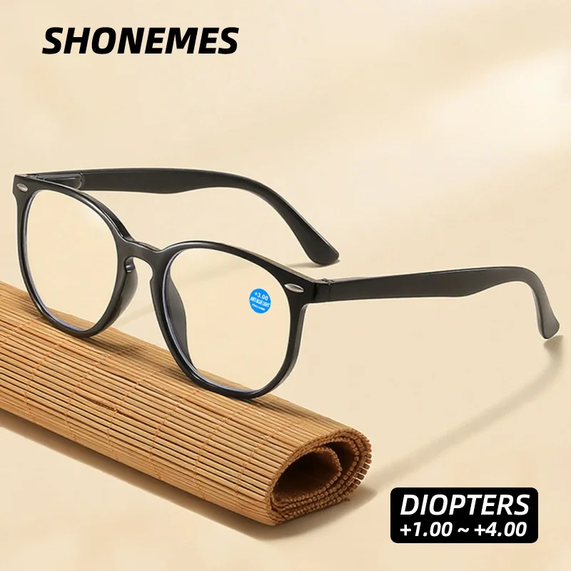 SHONEMES Polygon Men Reading Glasses TR90 Women Readers Eyewear Anti Blue Light Presbyopic Eyeglasses Diopters +1 1.50 2 3 4