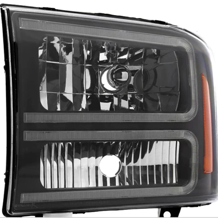 Hot-selling front light Headlights with Dual LED C-Bar FOR 1999-2004 Ford F250/F350/F450/F550/2000-2004 Excursion Euro