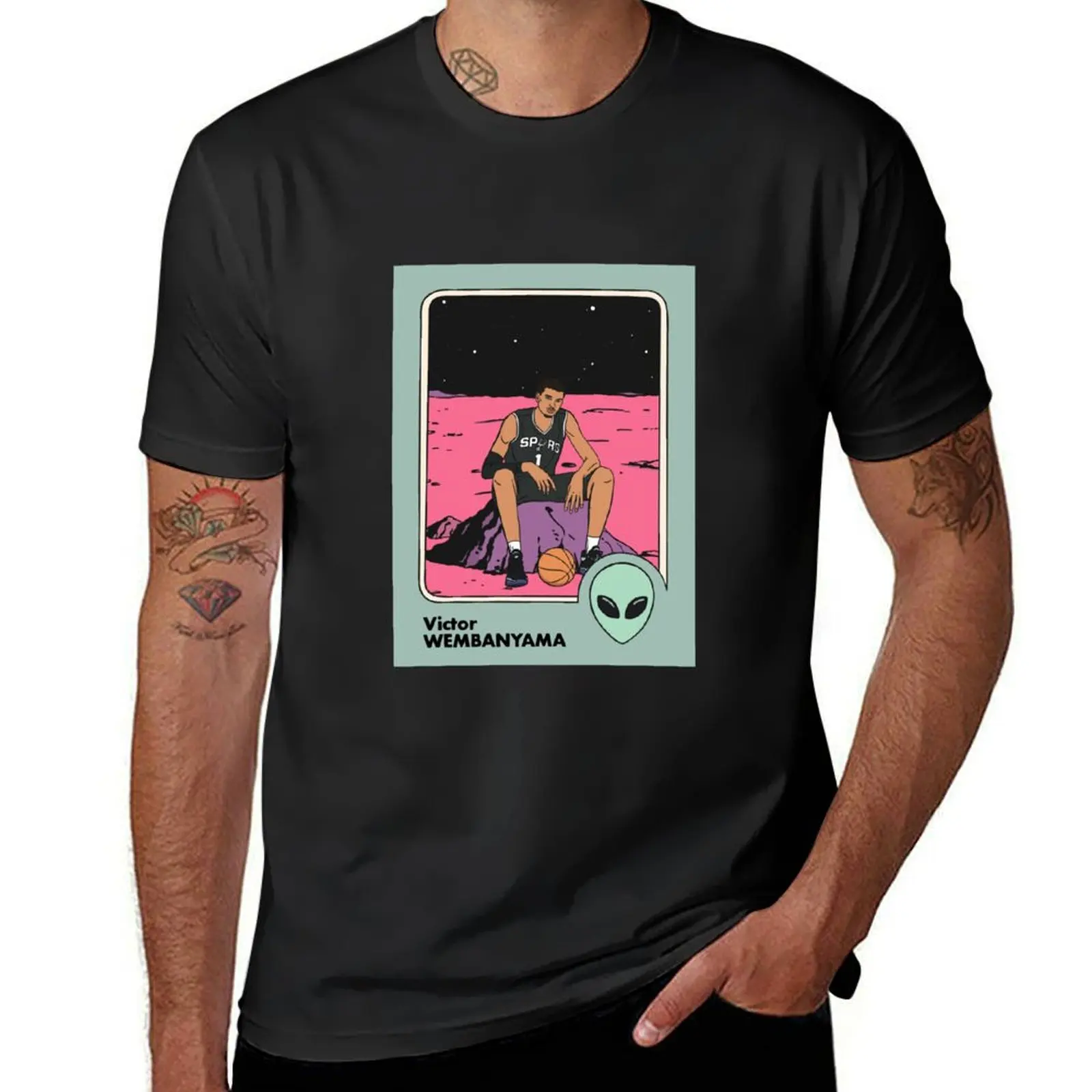 

Victor Wembanyama x Dr. Manhattan Vintage Trading Card T-Shirt heavyweights sweat vintage clothes customs Men's t-shirts