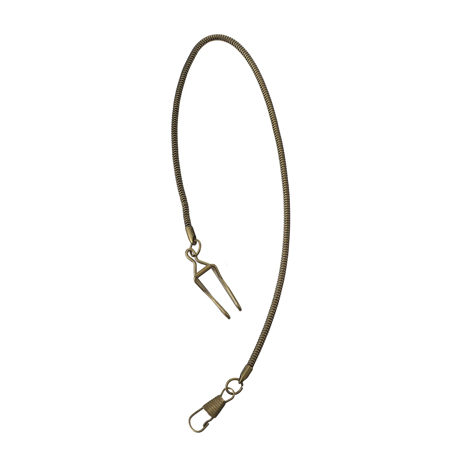 

1pc Bronze Snake Chain Vintage Pocket Watch Alloy Chain For Keychain Wallet Purse Belt Handbag Jeans Hanging Accessory