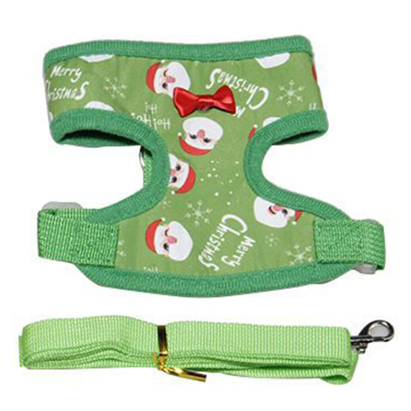 Christmas Soft Mesh Dog Harness Adjustable Soft-Padded For PET  Animals Outdoor Walking Supplies