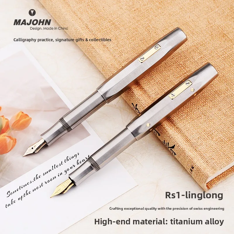 MoonMan RS1 – pointe allemande en alliage de titane exquise, pointe en or 14 carats octogonale courte en acier pour hommes et femmes, même stylo Iridium Premium