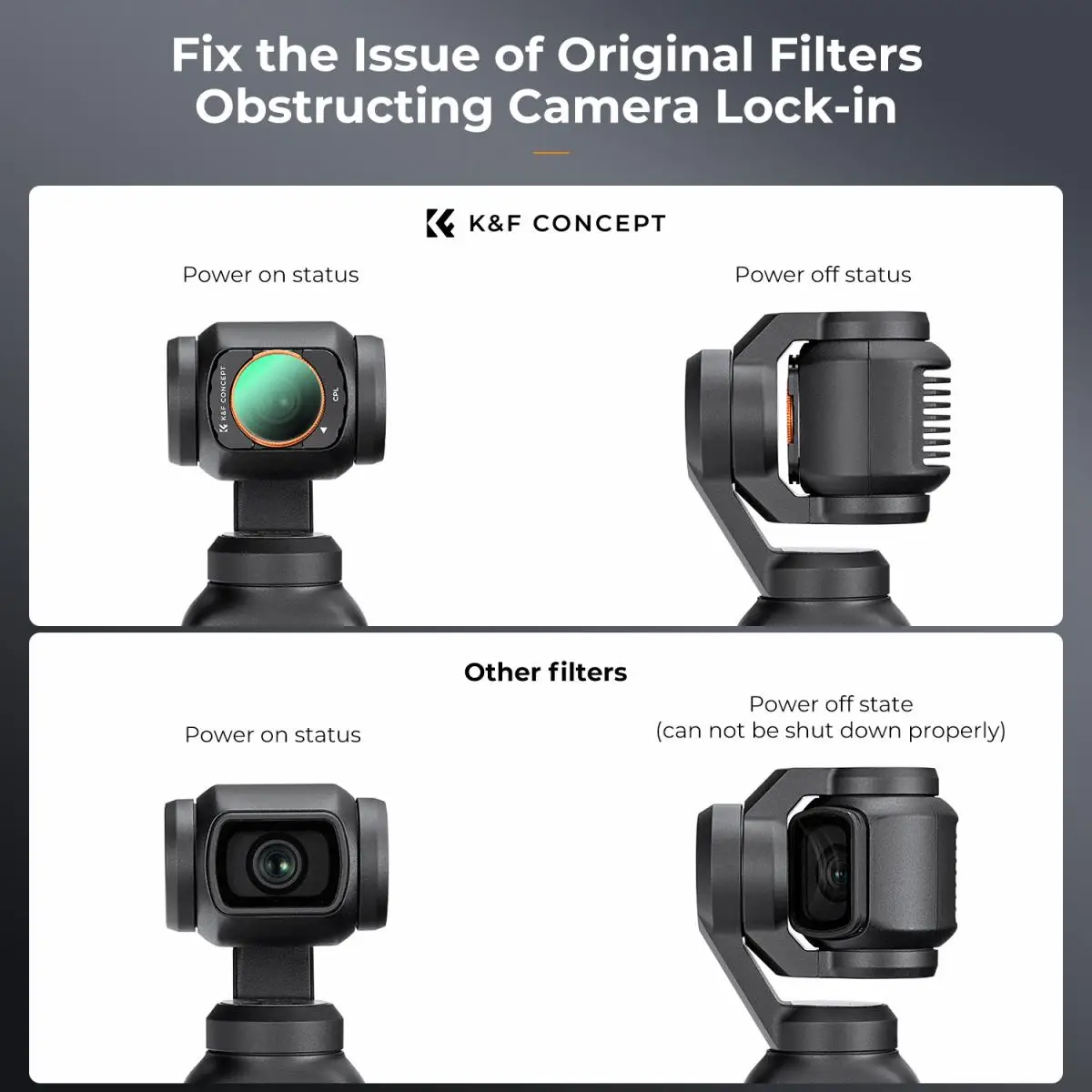 Filtr CPL K&F Concept do DJI OSMO Pocket 4 OSMO Pocket 3, filtr polaryzacyjny do kamery sportowej, filtr z powłoką wielowarstwową — zdjęcie produktu 4