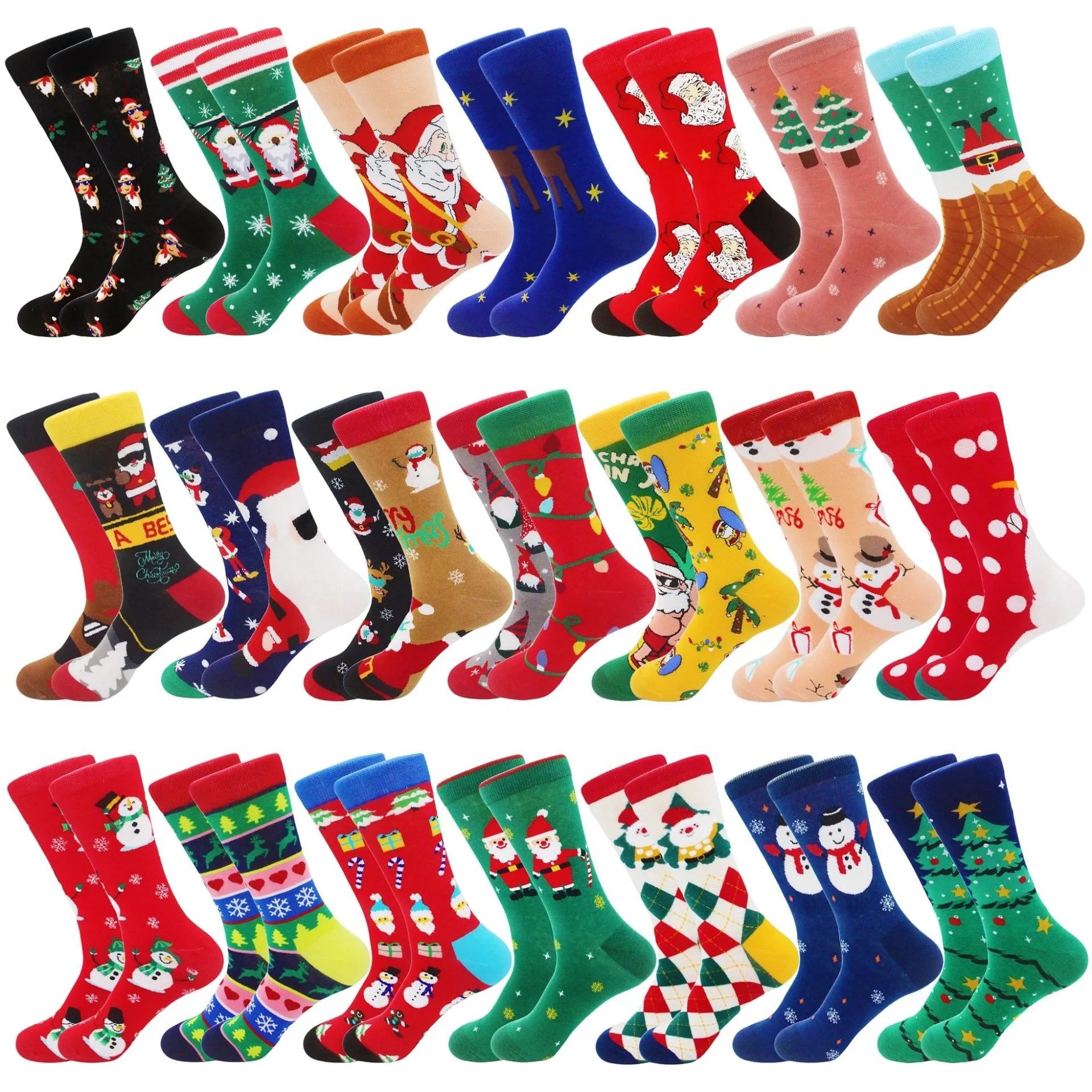 Happysocks new Christmas socks socks cotton Swiss street versatile autumn and winter high-value mid-tube trendy socks