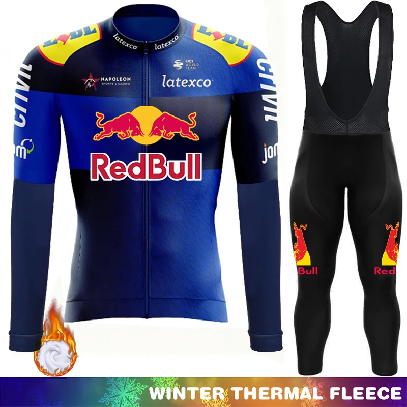 

Red Bull Winter Thermal Fleece Cycling Jersey Sets Men 2026 Bicycle Clothes Ciclismo Hombre Man Outfit Men's Clothing Bib Jumper