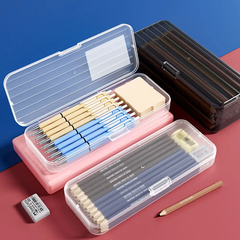 Multi-function Storage Box High Quality Stationery Box Large Capacity Pencil Case Transparent Pen Box Desktop Organizer