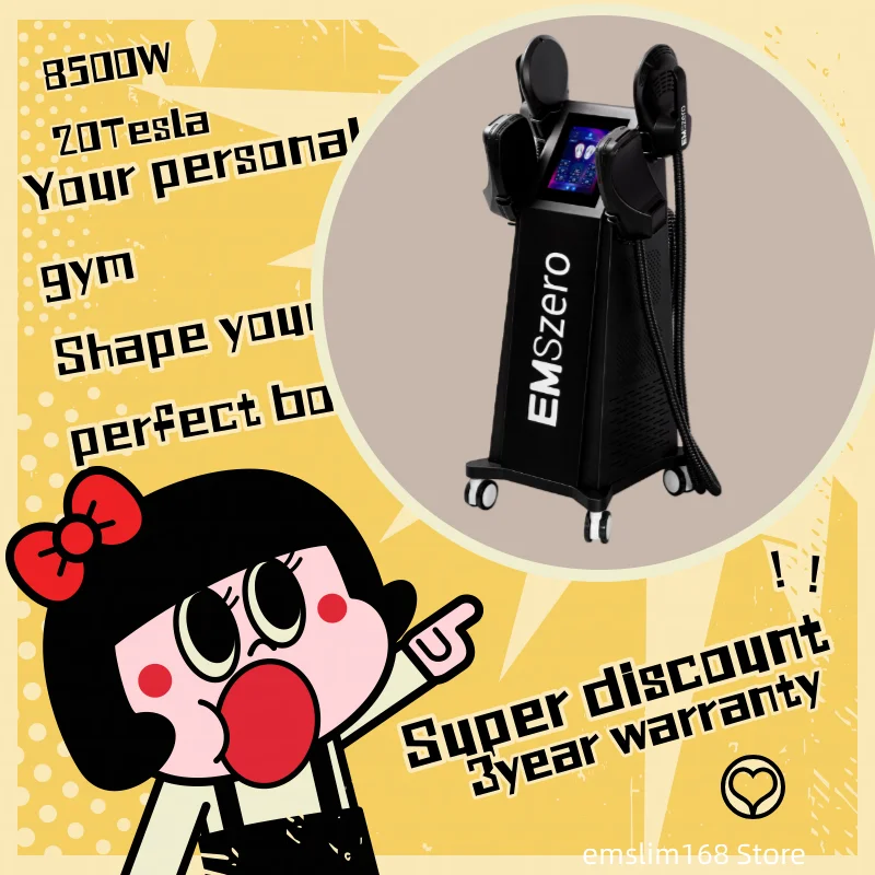 11.11 EMSzero Body Sculpt Machine RF Sculpting Weight Loss Burning Fat Slimming Muscle Stimulation Equipment 8500W HI-EMT