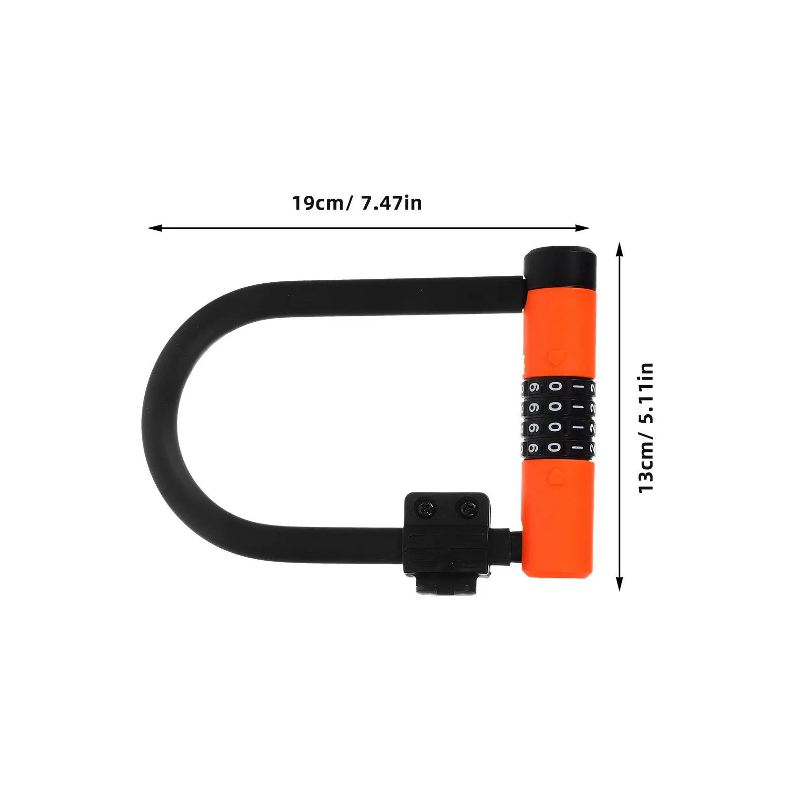 1Set Anti Theft Bicycle U Lock 4-Digits Resettable Combination Password Security Lock for Electric Bike Scooter Mountain Bike