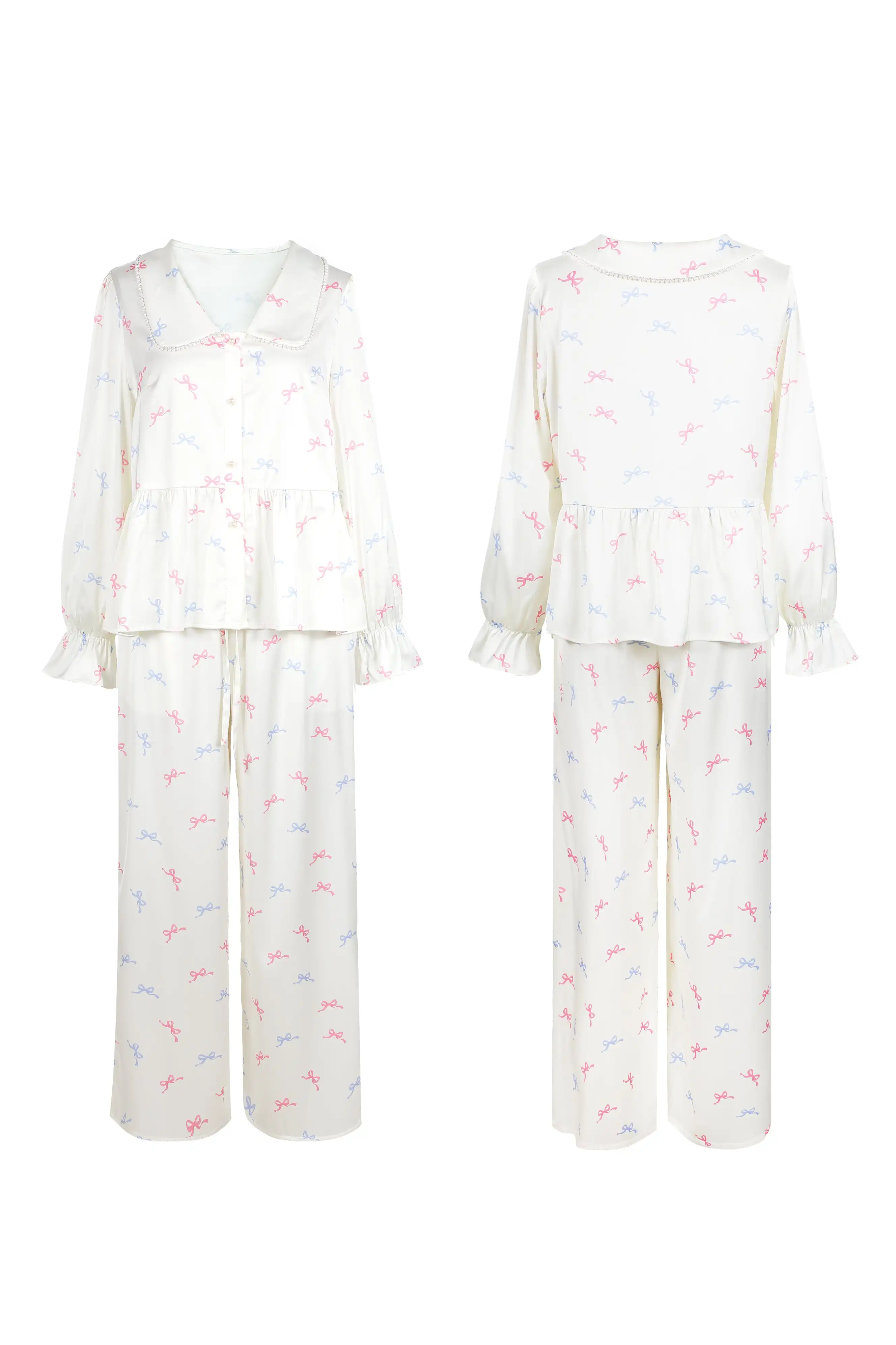 Musebree Sweet Printed Loungewear and Pearl Embellishments