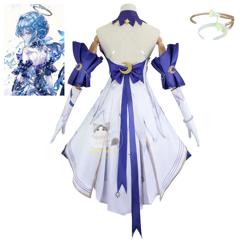 Robin Cosplay Honkai Star Rail Robin Cosplay Costume Uniform 3D Print Dress Wig Women Game Role Play Carnival Party Clothes Girl