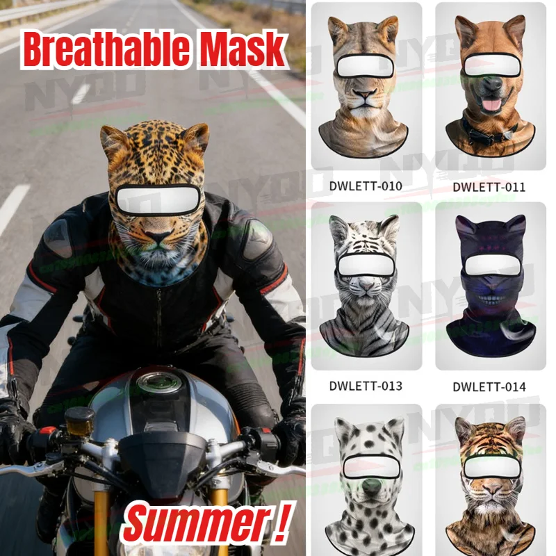 

Summer Motorcycle Headgear Dust-proof Sunshade Breathable Mask Animal Series UV-proof Ice Silk Headgear Balaclava