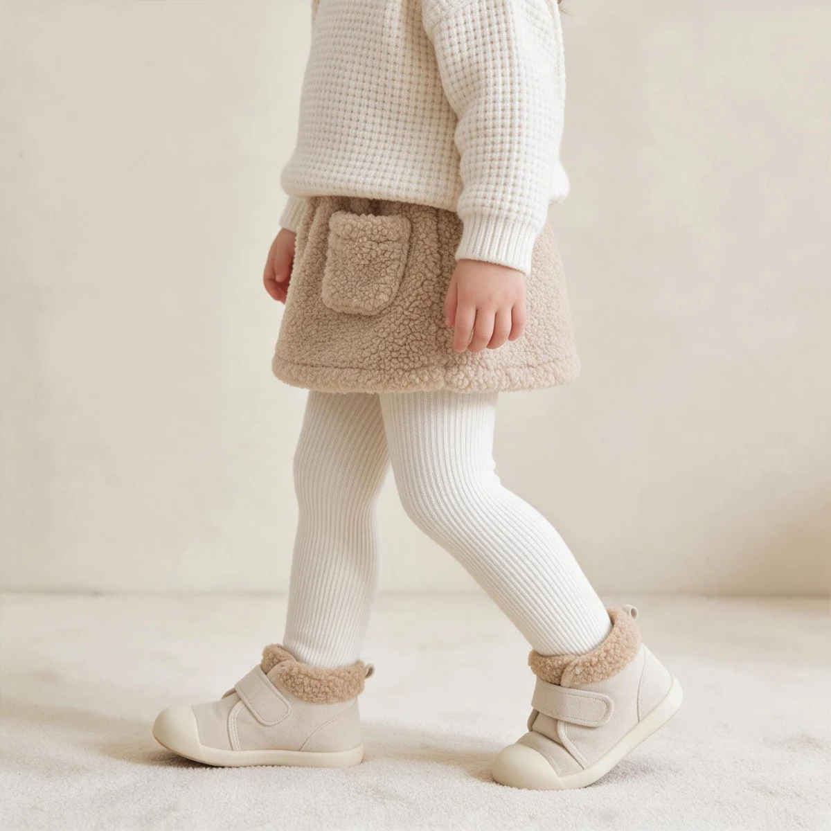 3 PCS Toddler Girls Winter Wearable Tights, Thick Sherpa Lined Thermal Pantyhose, Versatile Solid Colors