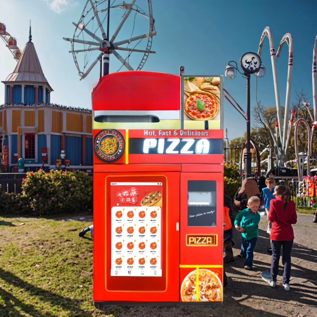FL Pizza Vending Machine food safety monitoring for theme park 24h hot pizza self‑selling equipment