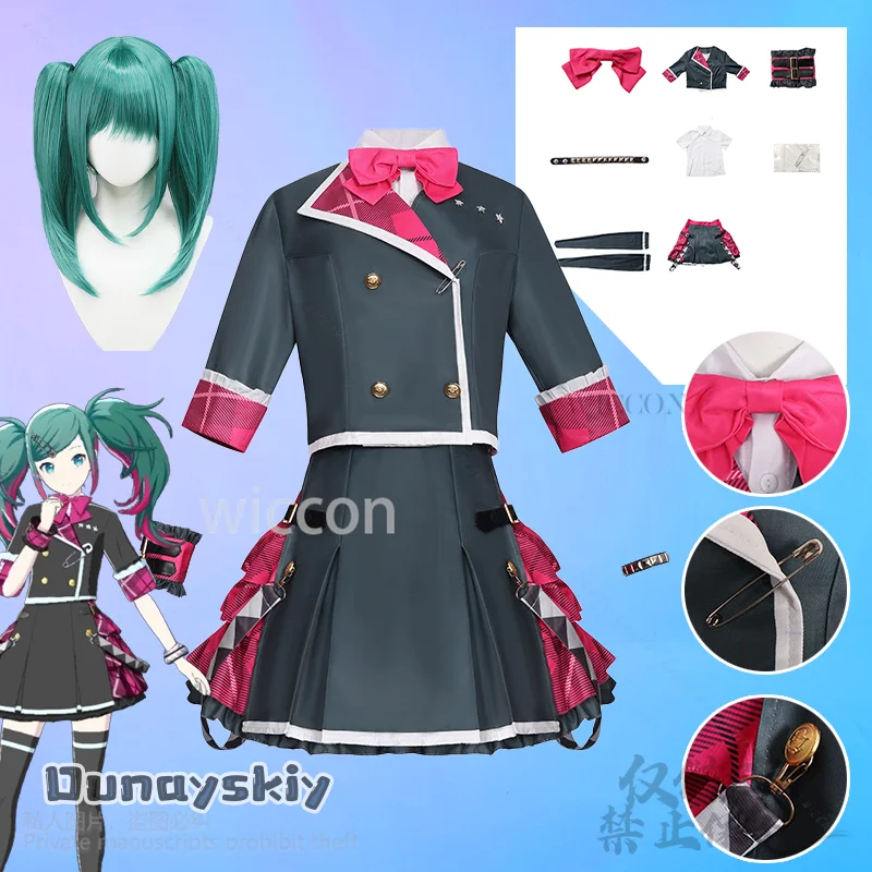 Project Sekai Game Cosplay Mikuuu Costume Leo Need Anime Uniform Hot Pink Jirai Kei Girls Dress Plaid Skirt Lolita Customized